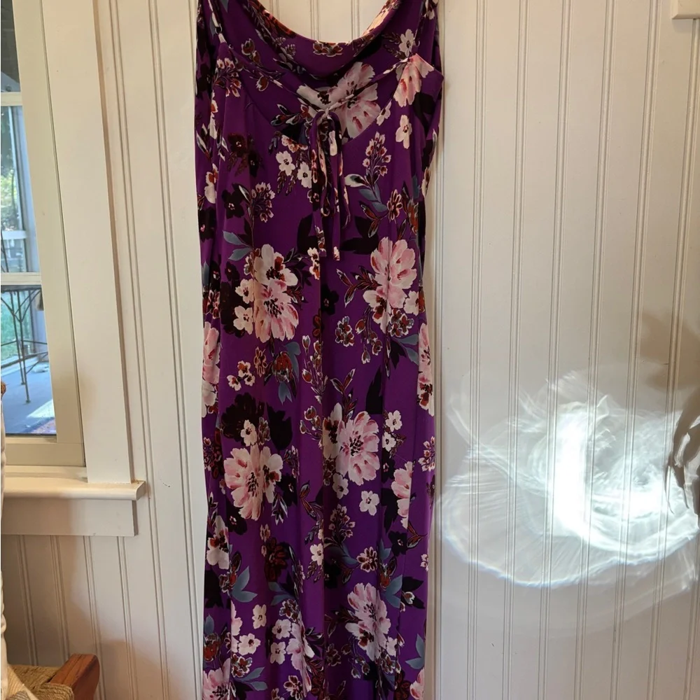 Anthropologie En Elly Purple Floral Dress Medium - Picture 5 of 5